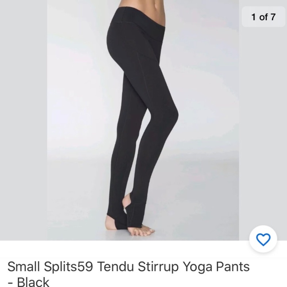 Splits59 activewear blck leggings w/ stirrups, S